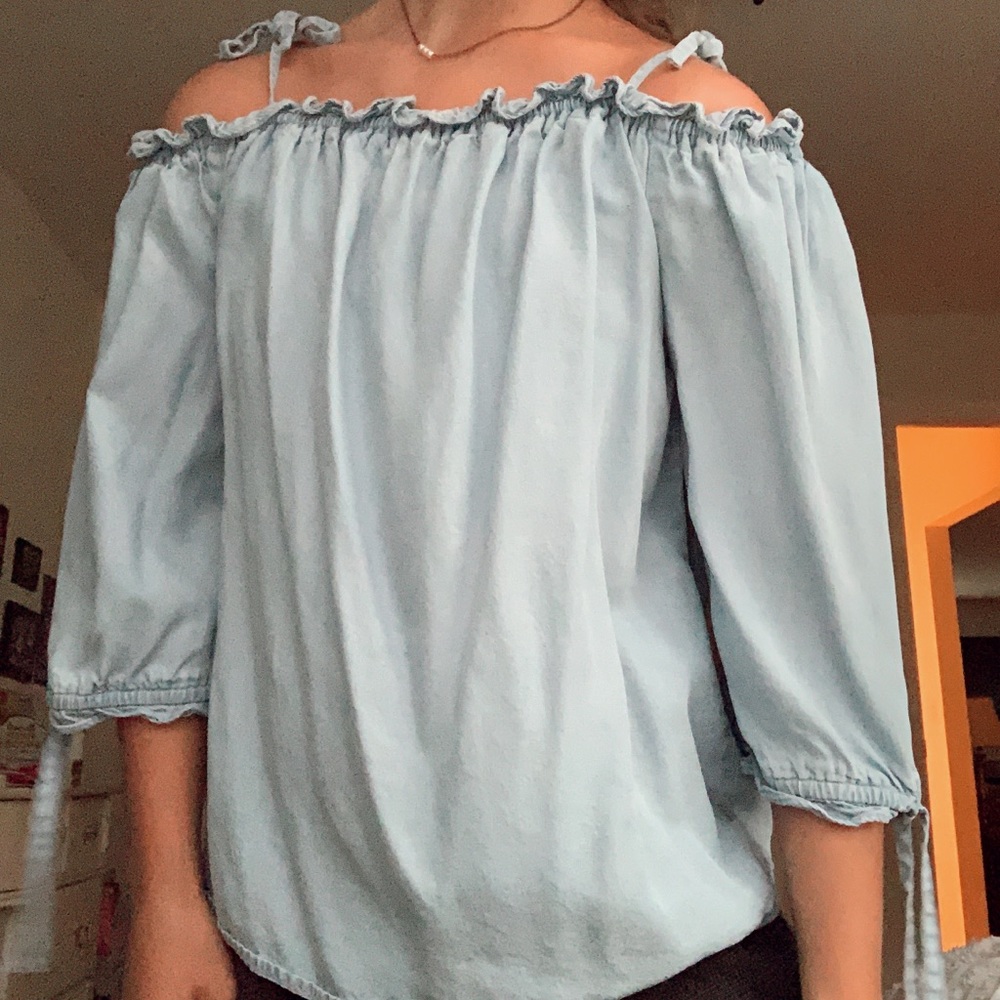 Off the shoulder denim top